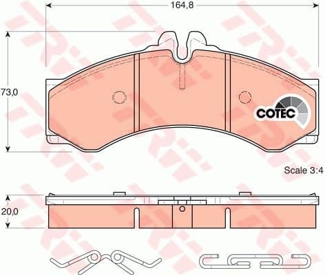 Brake Pad Set, disc brake COTEC GDB1288