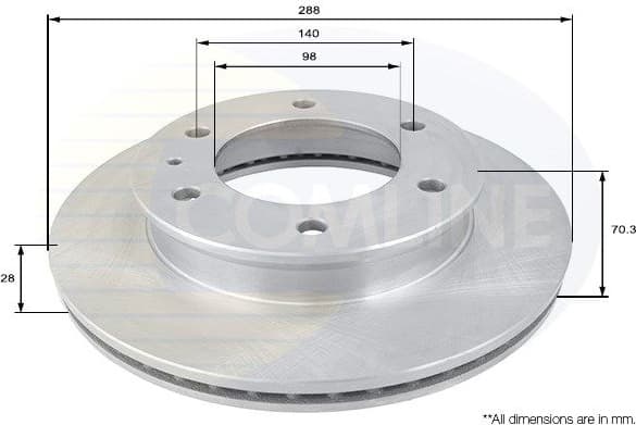 Brake disc, 1pcs FRONT ADC1239V