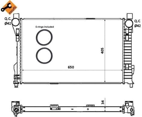 Radiator, engine cooling EASY FIT 53854
