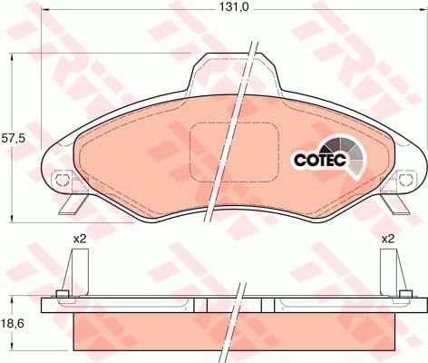 Brake Pad Set, disc brake COTEC GDB1349