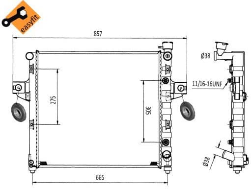 Radiator, engine cooling EASY FIT 58113
