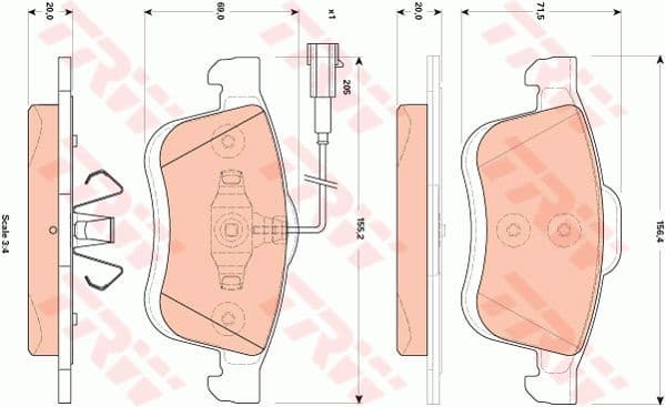 Brake Pad Set, disc brake COTEC GDB1865