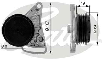 Belt Tensioner, V-ribbed belt DriveAlign™ T38068