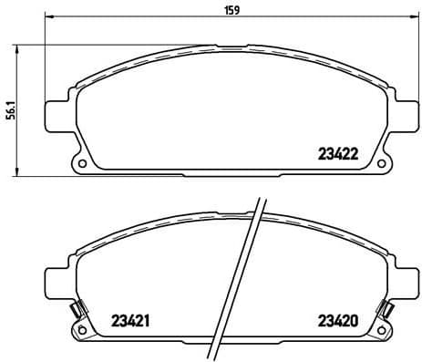 Brake pads front, Top Quality P56040