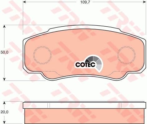 Brake Pad Set, disc brake COTEC GDB1521
