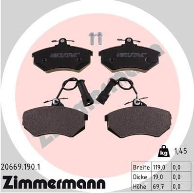 Brake Pad Set, disc brake 20669.190.1