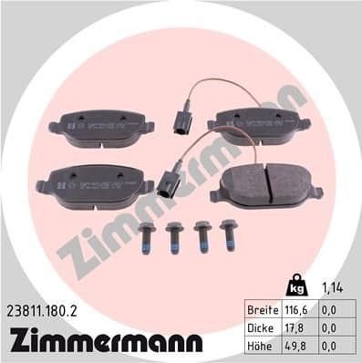 Brake Pad Set, disc brake 23811.180.2