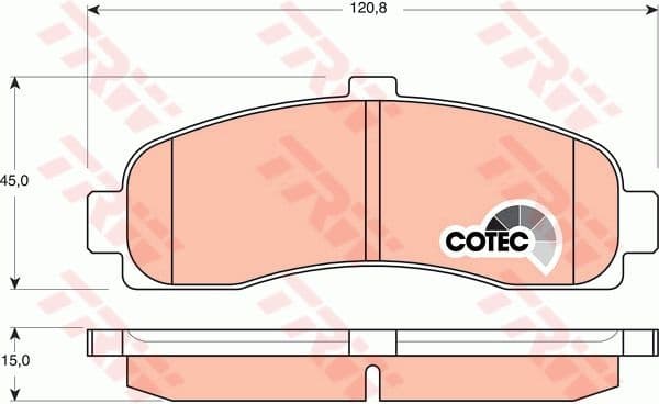 Brake Pad Set, disc brake COTEC GDB1059