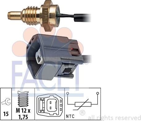 Sensor, coolant temperature Made in Italy - OE Equivalent 7.3295 - image 2
