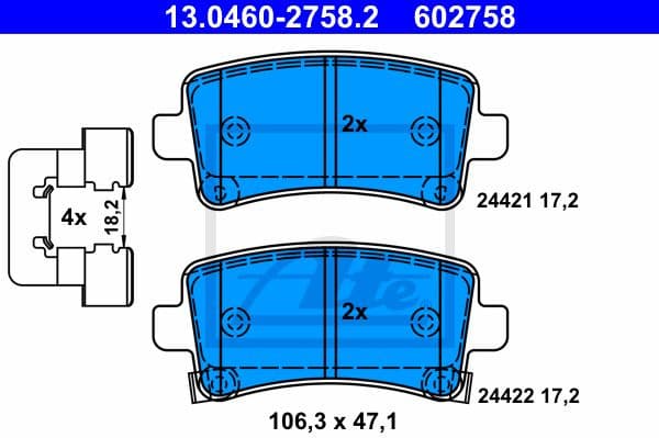 Brake Pad Set, disc brake 13.0460-2758.2 - image 2