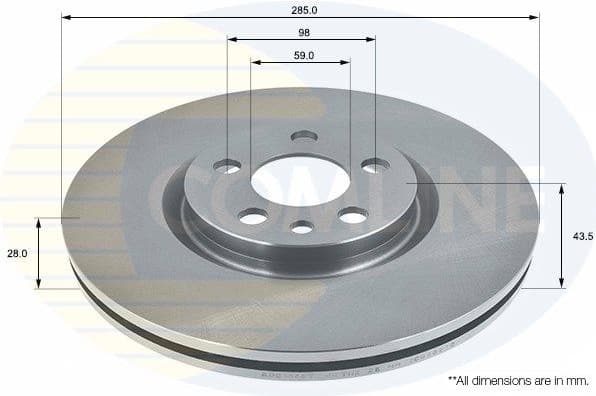 Brake disc, 1pcs FRONT ADC1546V