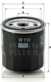Filter, crankcase ventilation W712