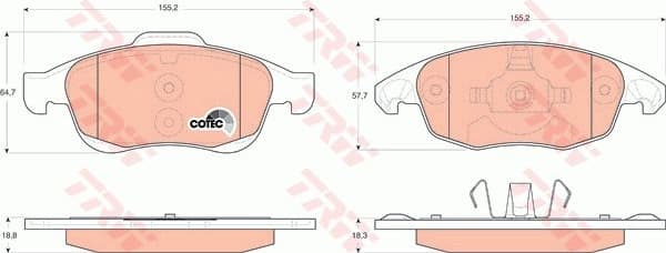 Brake pads front, Top Quality GDB1690