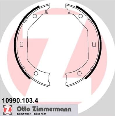 Brake Shoe Set, parking brake 10990.103.4