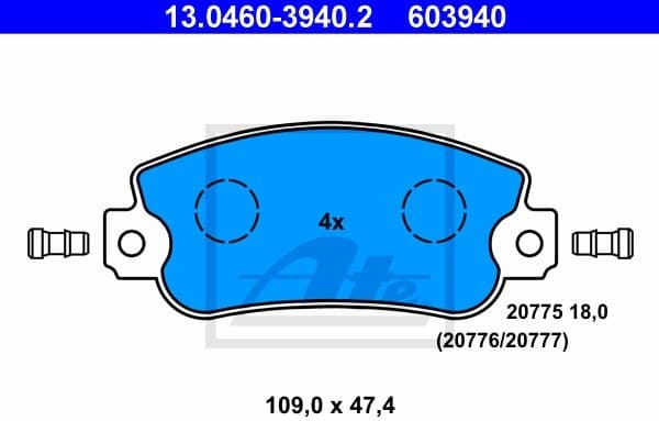 Brake Pad Set, disc brake 13.0460-3940.2 - image 2