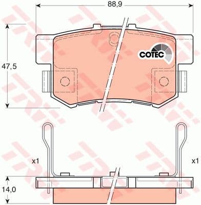 Brake Pad Set, disc brake COTEC GDB3175