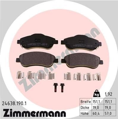 Brake Pad Set, disc brake 24638.190.1