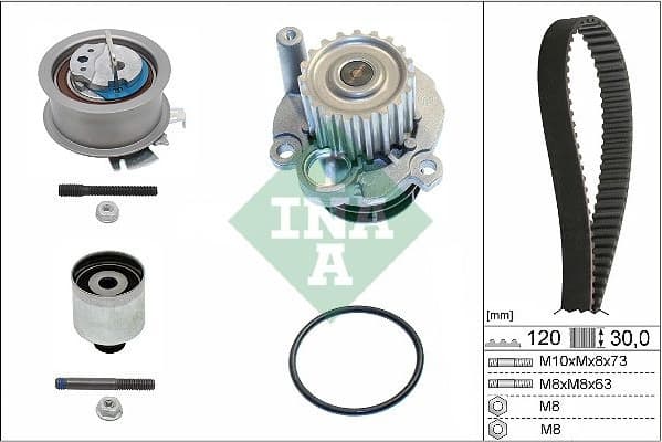 Timing belt kit with water pump 530020132