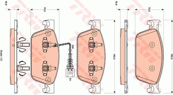 Brake Pad Set, disc brake GDB1887