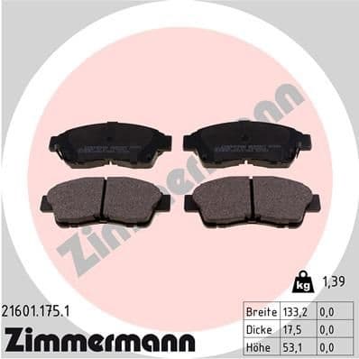 Brake Pad Set, disc brake 21601.175.1