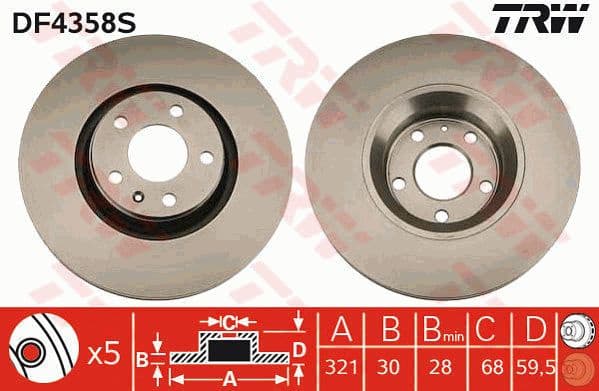 Brake disc, 1pcs FRONT, Top Quality DF4358S - image 4
