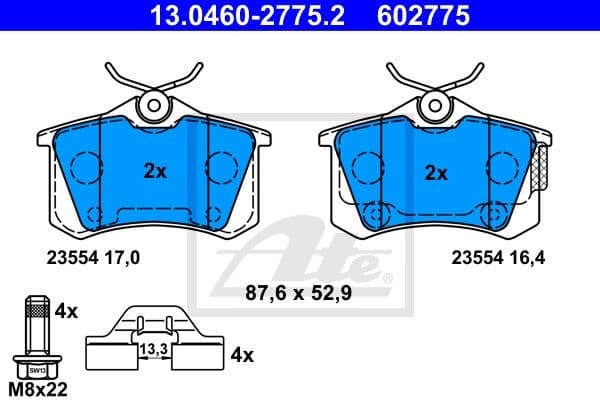 Brake Pad Set, disc brake 13.0460-2775.2