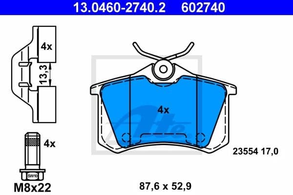 Brake Pad Set, disc brake 13.0460-2740.2 - image 2