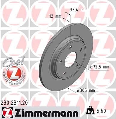 Brake Disc COAT Z 230.2311.20