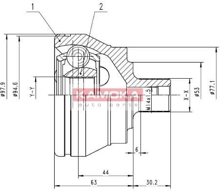CV joint outer 7144