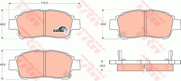 Brake Pad Set, disc brake COTEC GDB3218