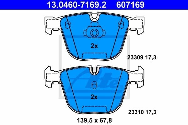 Brake Pad Set, disc brake 13.0460-7169.2 - image 2