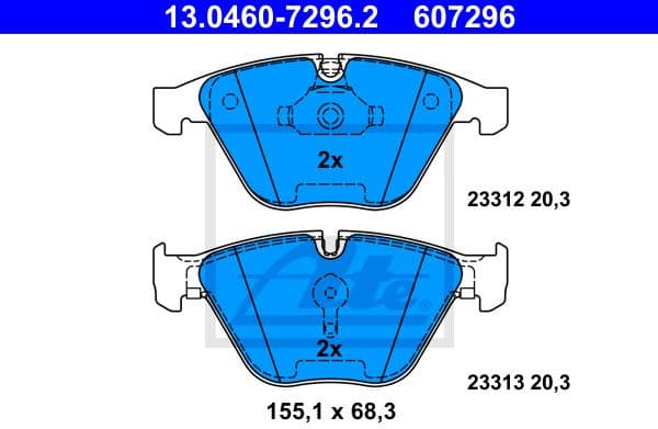 Brake Pad Set, disc brake 13.0460-7296.2