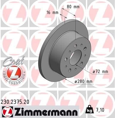 Brake Disc COAT Z 230.2375.20