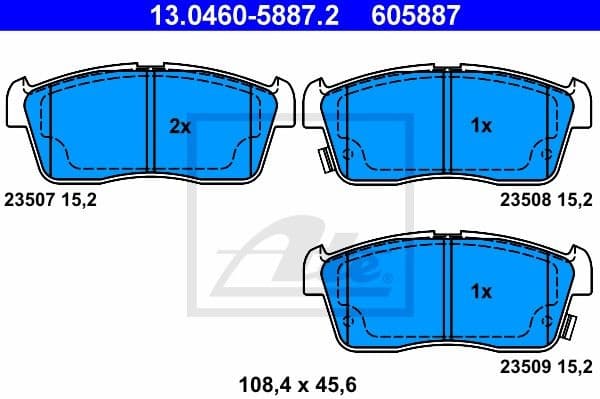 Brake Pad Set, disc brake 13.0460-5887.2 - image 2