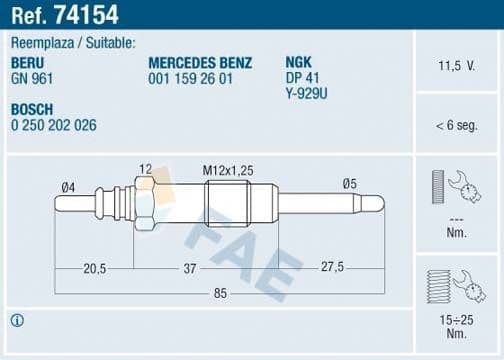 Glow Plug 74154
