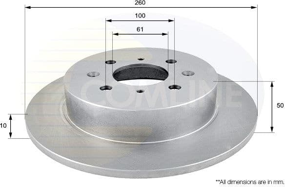 Brake disc, 1pcs REAR ADC0543