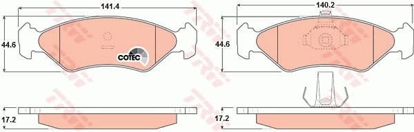 Brake Pad Set, disc brake COTEC GDB1221