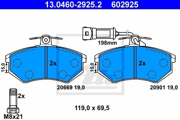 Brake Pad Set, disc brake 13.0460-2925.2 - image 2