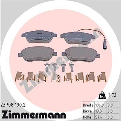 Brake Pad Set, disc brake 23708.190.2