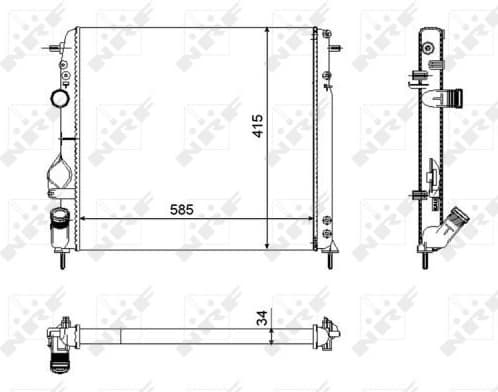 Radiator, engine cooling 58325