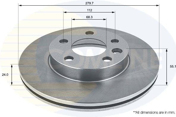Brake disc, 1pcs FRONT ADC1421V