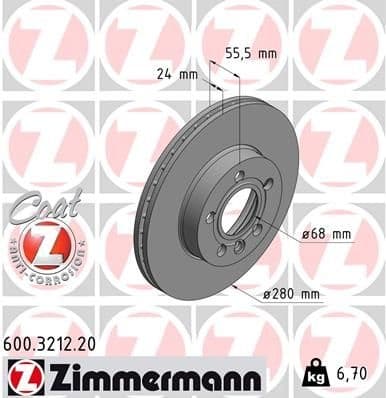 Brake Disc COAT Z 600.3212.20