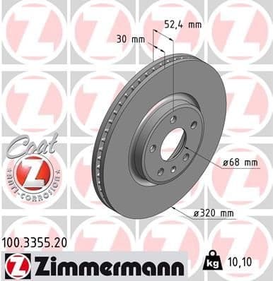 Brake Disc COAT Z 100.3355.20