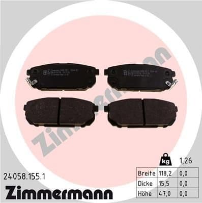 Brake Pad Set, disc brake 24058.155.1