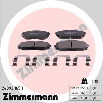 Brake Pad Set, disc brake 24092.165.1