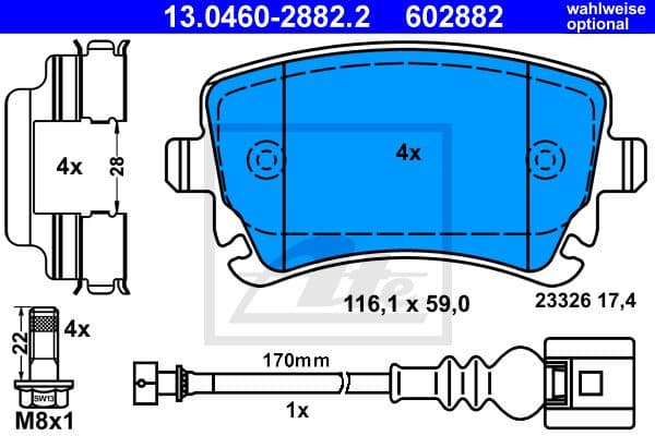 Brake Pad Set, disc brake 13.0460-2882.2 - image 2