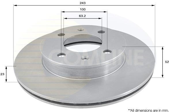 Brake disc, 1pcs FRONT ADC1032V - image 2