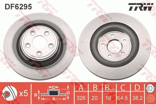 Brake disc, 1pcs REAR DF6295