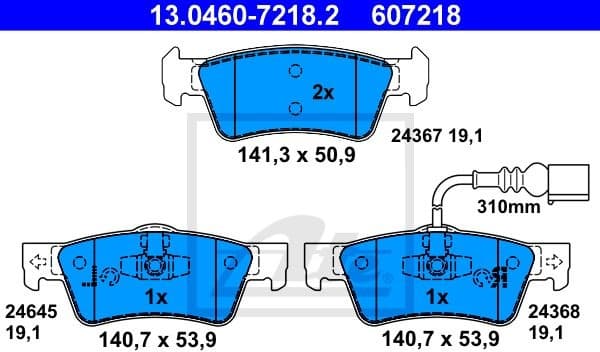 Brake Pad Set, disc brake 13.0460-7218.2 - image 2