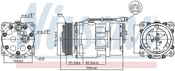 Compressor, air conditioning ** FIRST FIT ** 89055